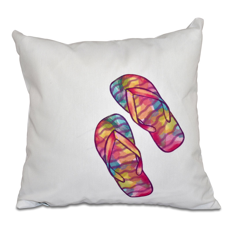 Housse de coussin d'extérieur carré Beach Flip, 18 po x 18 po, Blanc