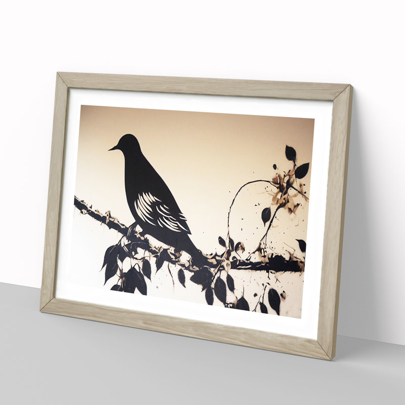 A Fab Dove Bird - Single Picture Frame Print, Oak Framed, 34cm H x 46cm W x 2cm D