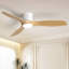 Ventilateur de plafond encastré moderne à 3 pales de 52 po en ABS moderne avec lumière, télécommande / APP, blanc-1817163707