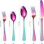 Ensemble de couverts 40 pièces pour 8 ustensiles de cuisine en acier inoxydable avec poignées martelées élégantes pour un usage quotidien et des occasions spéciales-299408459