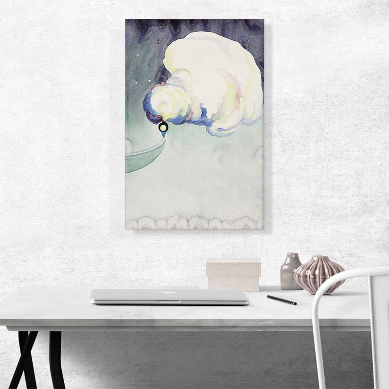«Train at Night in the Desert 1916» par Georgia O-Keeffe, reproduction d'art sur toile tendue, H 26 po x l 18 po x P 0,75 po