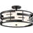 Nuvo Lansing 3-Light Semi-Flush Mount Ceiling Fixture With Fabric Shade & Opal Glass Diffuser