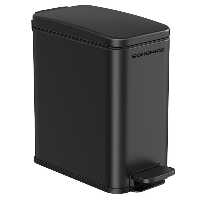 Bathroom Stainless Steel Small Trash Can, 1.3 Gallons, Black