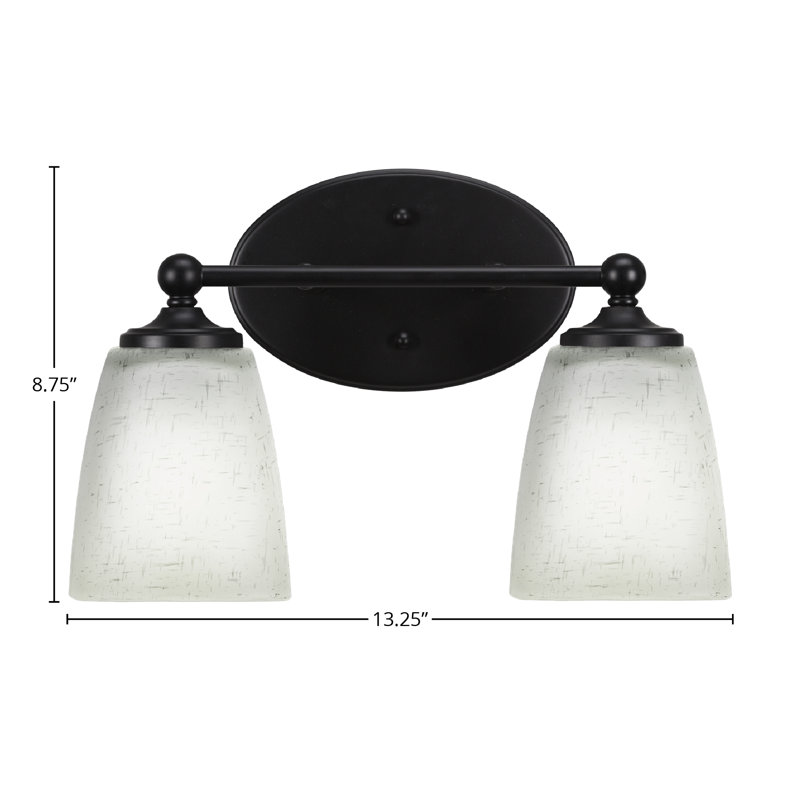 Barre lumineuse pour salle de bain Aitkens, Noir mat, 2