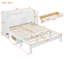 Lit escamotable double avec grands tiroirs, blanc-129436288