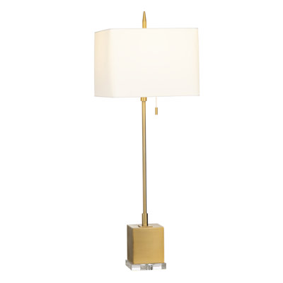 41" Crystal Table Lamp With White Shade