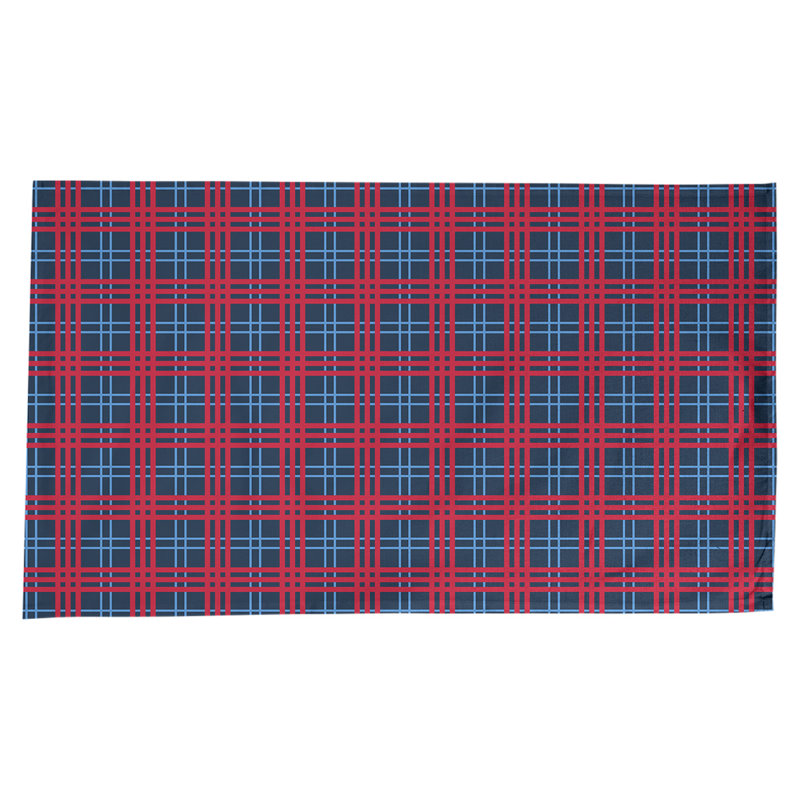 Nappe en mélange de coton à carreaux, Bleu marine / bleu / rouge