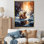 Famille d'ours polaire Starlit en hiver I - ours, art mural