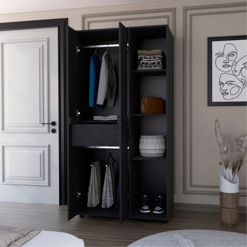 Armoire noire à 1 tiroir