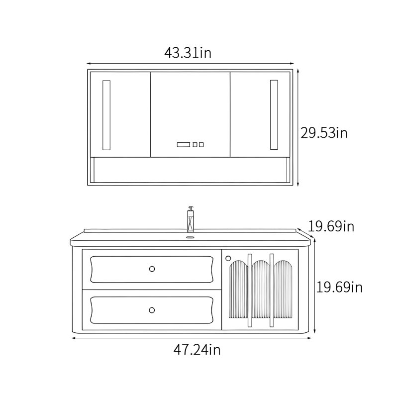 Modern Chinese-style bathroom cabinet.