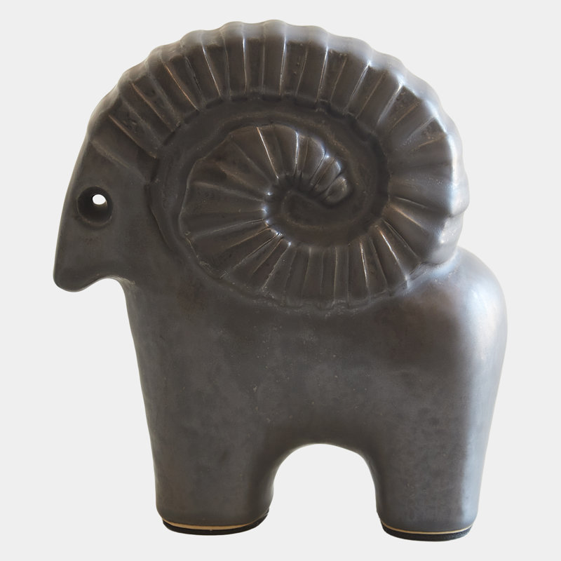 Sculpture Ram-Matte en bronze antique H 6 po x l 3 po x P 6 po
