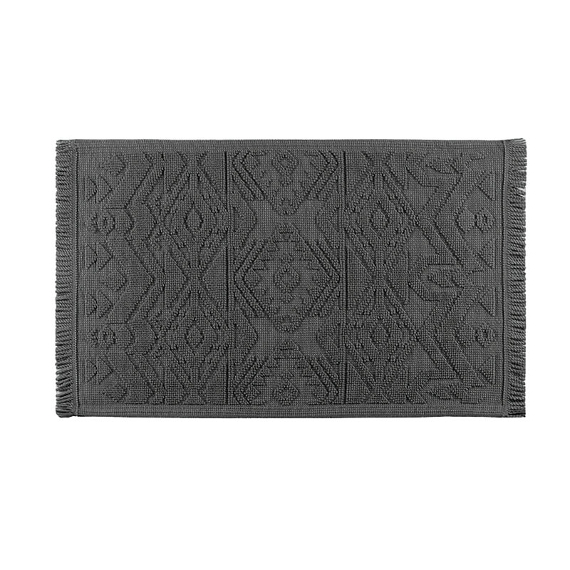 Sahara Geometric Bath Mat, Storm