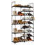 Rangement à chaussures double rangée 9 couches avec poignées en fer non tissé, tapis en PP, plastique 33,74 x 11,73 x 62,20 po-1051065304