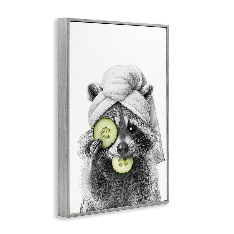 «Raccoon Spa Day», estampe numérique par Annalisa Latella, Estampe numérique Farmhouse, H 30 po x l 20 po