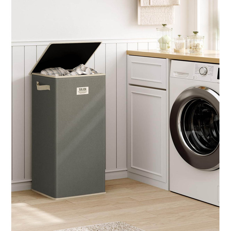 Fabric Laundry Hamper, Concrete Grey