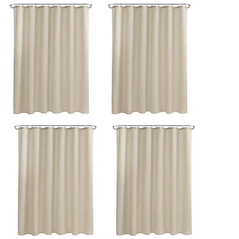Rideau de douche Miltiadis avec crochets inclus, H 70,8 po x l 78,7 po, Beige