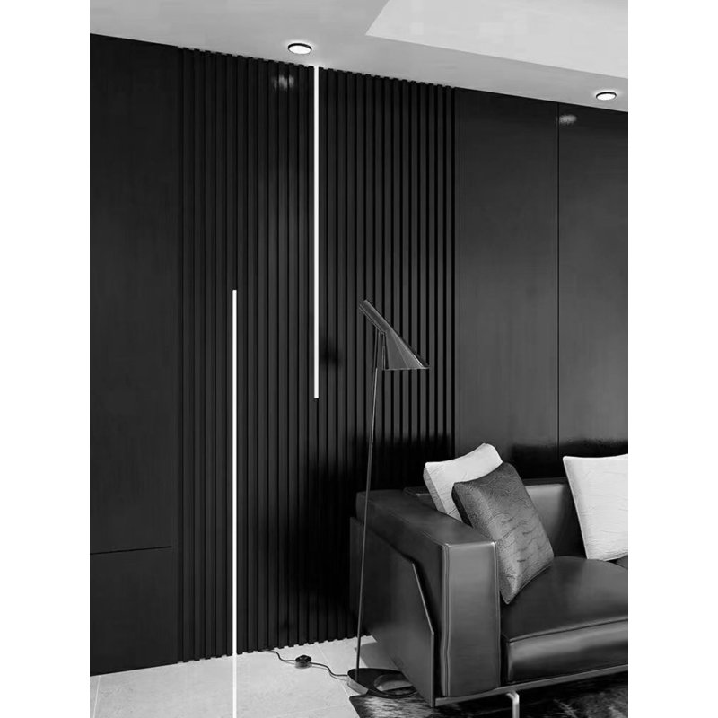 Décoration murale intérieure 90 po x 5,75 po, Texture noire