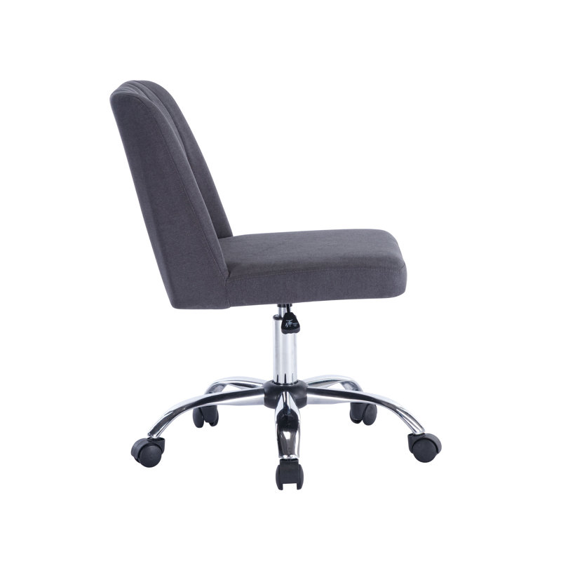 Nisa Fabric Office Chair with Chrome Base, Dark Gray