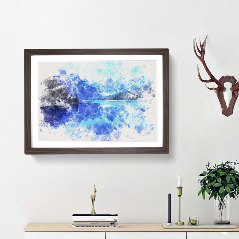 Moraine Lake in Banff Canada - Framed Print, 62cm H x 87cm W x 2cm D, Walnut Framed