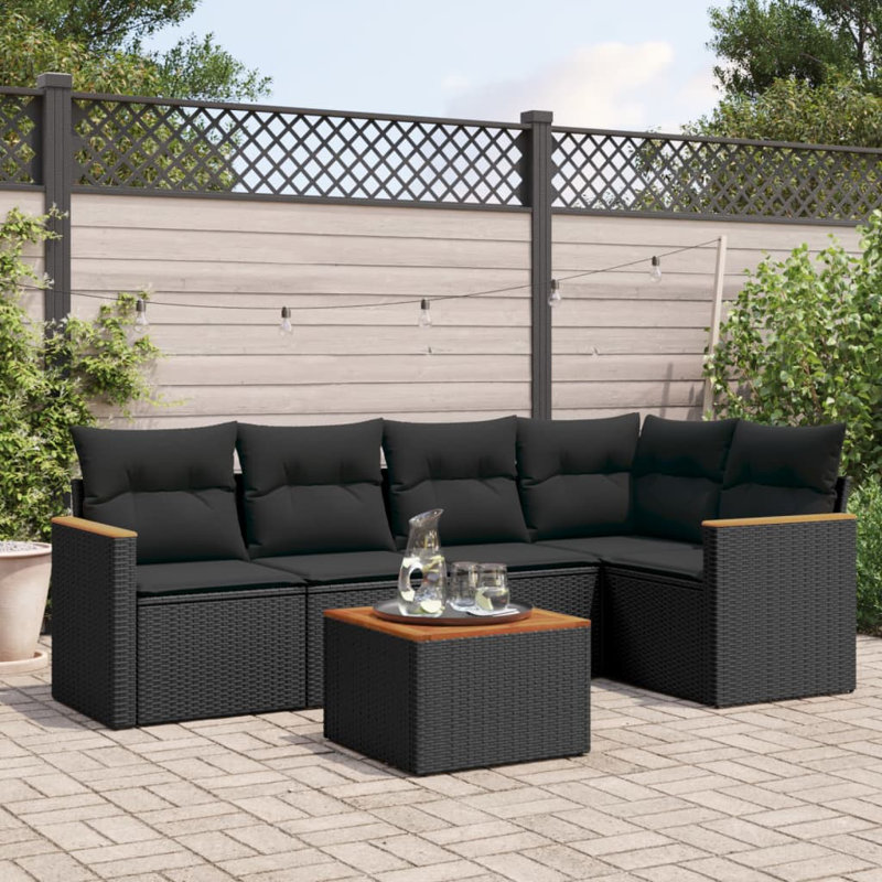  Garden Sofa Set Black, Black, Black