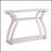 Entryway Sofa Hall Console with Curvy Leg Design, Two Spacious Shelves, and Thick Top Panel in White Oak