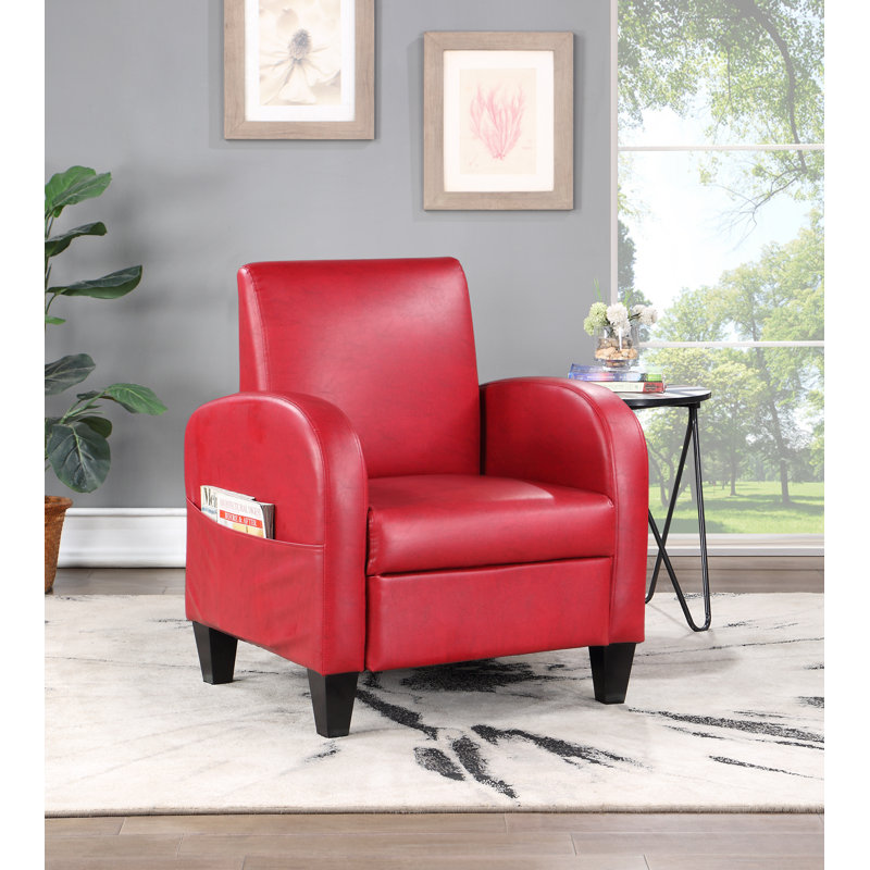 Fauteuil club Auburn, Similicuir rouge