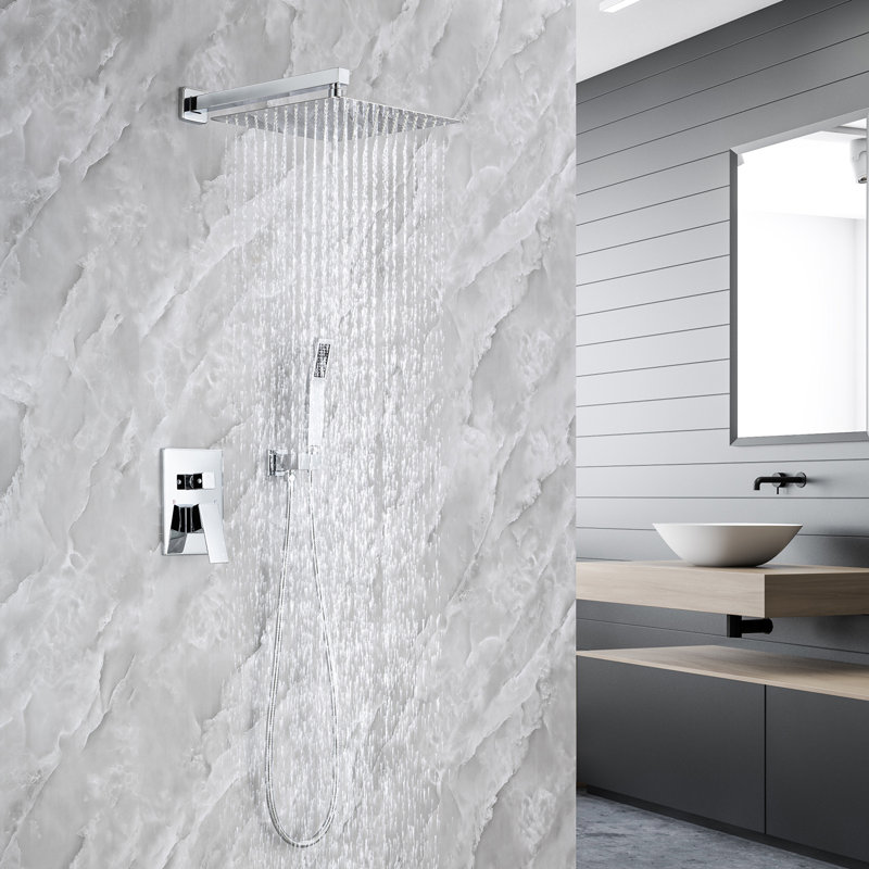 Système de douche complet avec valve brute, Chrome poli