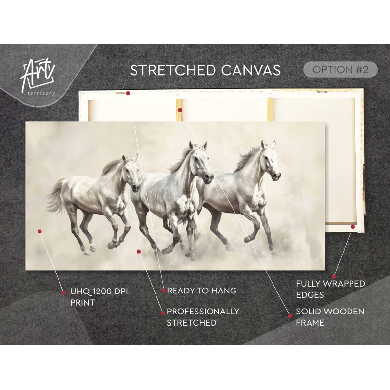 Chevaux, décor de ferme, impression d'art mural très grand, art mural sur toile horizontal, Affiche sans cadre