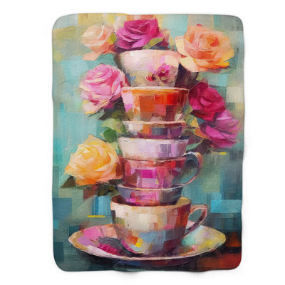 Jeté Tea Time Frolique - 1 pièce Sherpa Premium