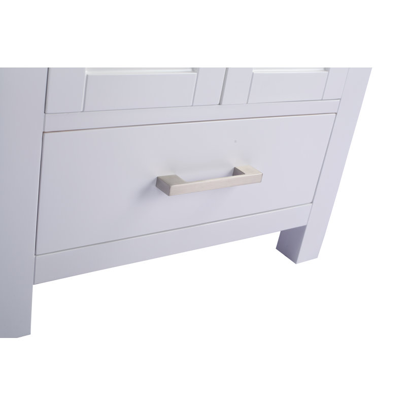 Ensemble de meuble-lavabo pour salle de bain simple 24 po Mariário, Bois noir, Blanc