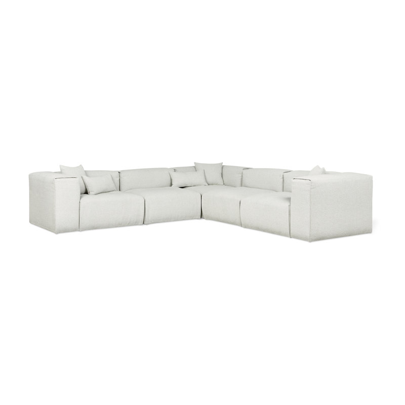 Nest Modular Sectional, Fog Boucle