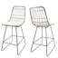 Paire de tabourets de comptoir Chic (2), tissu d'ameublement à l'eau, structure en fer, H 41,19 po, tabourets beige tendance, structure et - 2