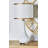 Calderone Metal White Table Lamp with Gold Accents Set