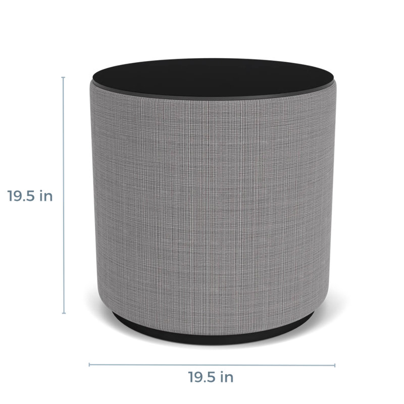 Table de réception avec plateau en stratifié Darsey, Noir; gris chambray, 20", Nuit noire