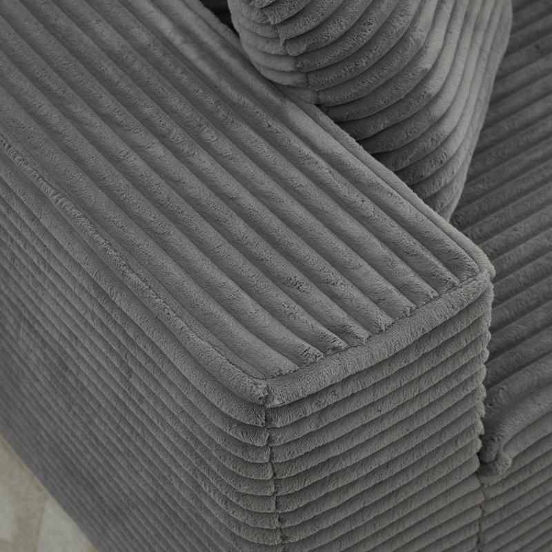 Canapé modulaire Cloud en L avec méridienne orientée à droite pour le salon, aucun assemblage requis, Gris