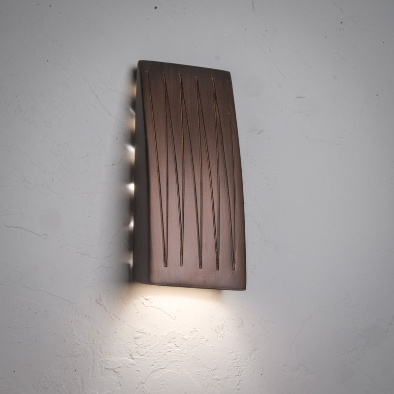 Coletti Flush Mount Ceramic Outdoor Wall Lights, LED Bulb Included, Rubbed Copper