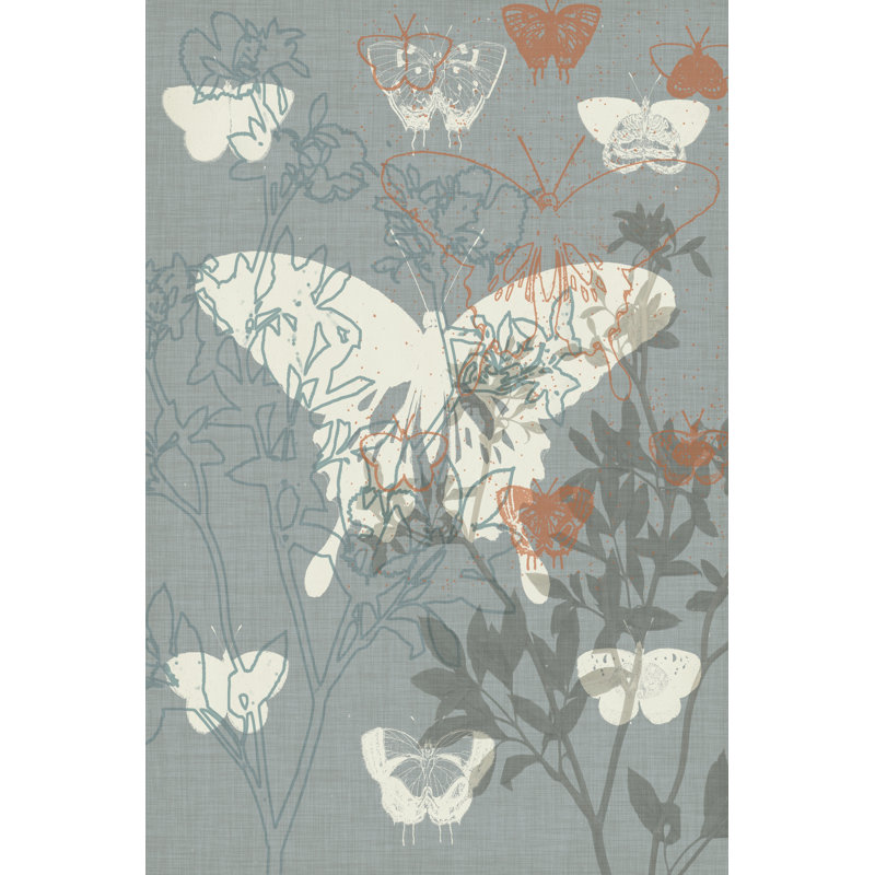 Flowers & Butterflies II 1 Piece Wrapped Canvas Wall Art, 91cm H x 61cm W