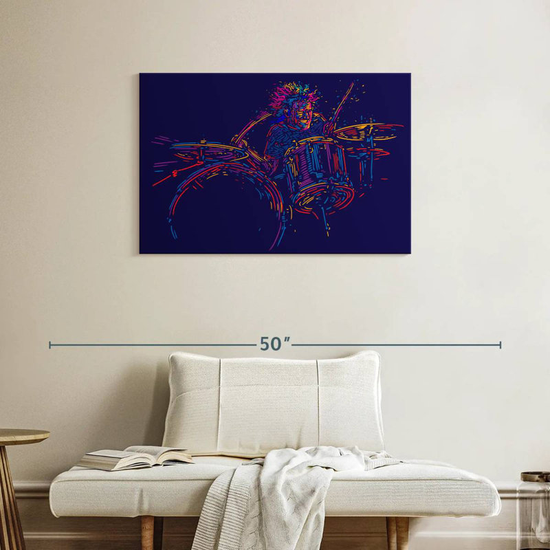 Abarca Abstract Drummer, 24" H x 36" W