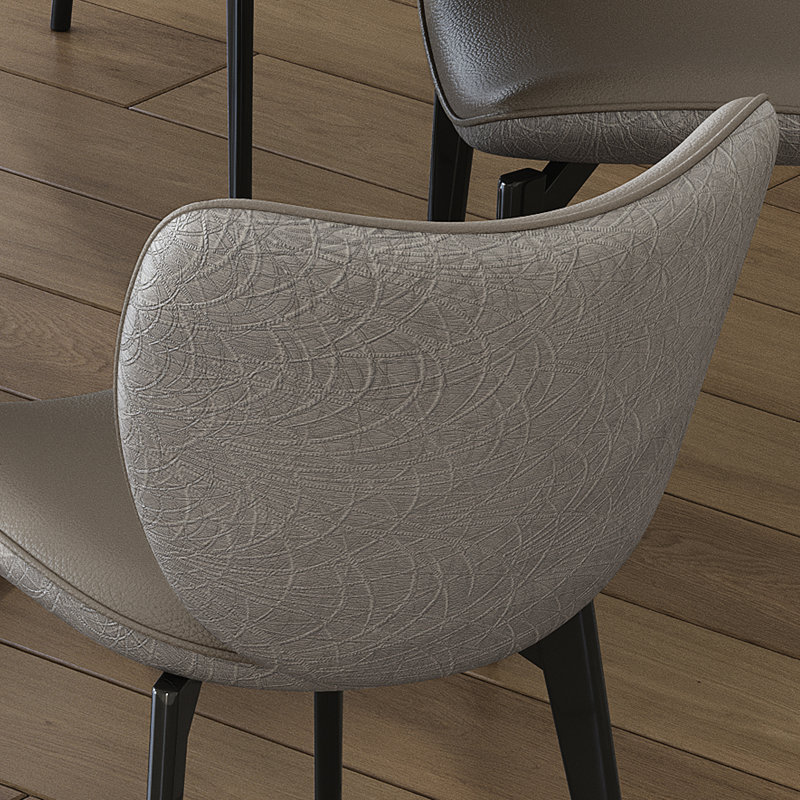 Table de salle à manger de 59 po en pierre frittée 59 po avec 8 chaises, base en acier inoxydable, stable pour une utilisation à long terme avec des chaises rembourrées grises, conception moderne pour 6 personnes, surface d'usure