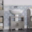 Armoire de rangement, 2 portes, salle de bain sous lavabo avec portes et tablette ouverte