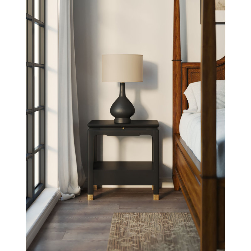 Eave Bedside Table, Black