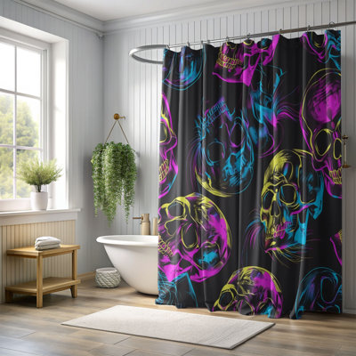 Rideau de douche standard 1 pièce Radiant Boneheads