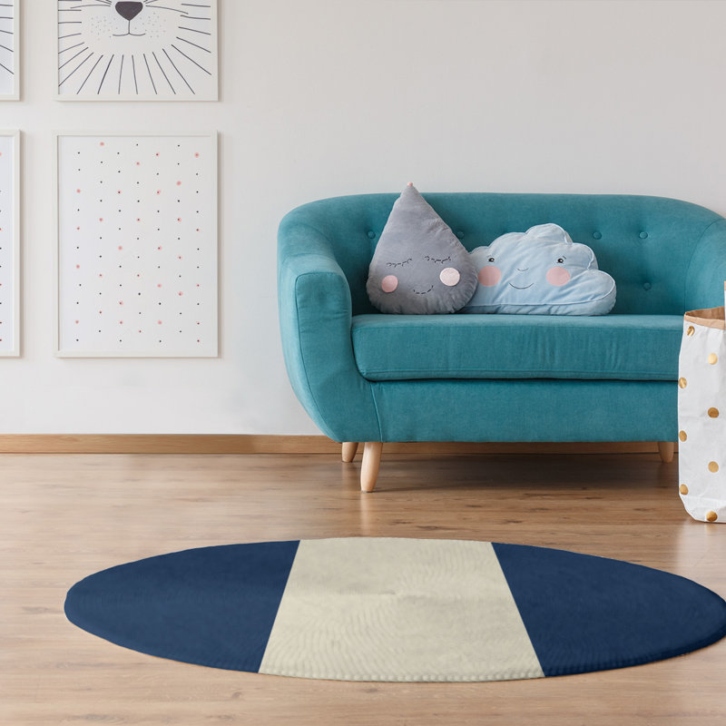 Chenille Striped Indoor Rug, Round 5'
