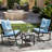 3 Piece Patio Furniture Set With Thick Cushions And 2-tier Glass Coffee Table-1497641854