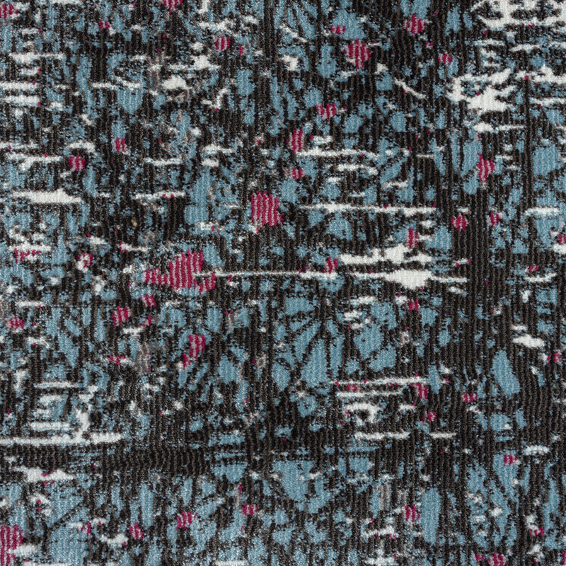 Tapis bleu / rose / noir Krikorian, Rectangle 5 pi x 7 pi 6 po