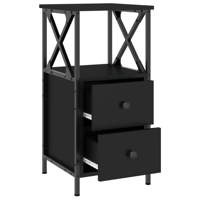 Herendeen 34cm W Iron Bedside Table, Black, Individual