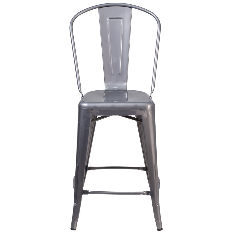 Tabouret de bar Iddings, Gris, 1, Tabouret de comptoir (siège d'une hauteur de 24 p