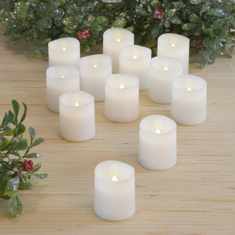 Bougies votives à piles DEL - Blanc chaud (12 carats), Blanc chaud