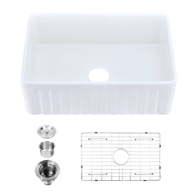 Évier de 36 po x 20 po avec grille et crépine - Chaleur, bol antirouille et rouille pour vaisselle