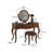 39.37"American-style brown solid wood dressing table with a mirror